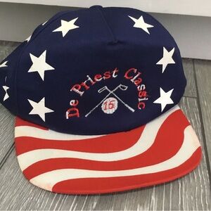 Vintage Patriotic DePriest Classic 15 Golf Snapback Hat OS